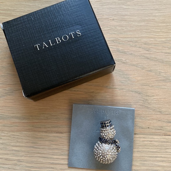 Talbots Crystal Snowman Brooch - Picture 3 of 6